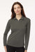 AllPro 41870L Womens Pro Lock Performance 1/4 Zip Sweatshirt Charcoal Grey Model Front