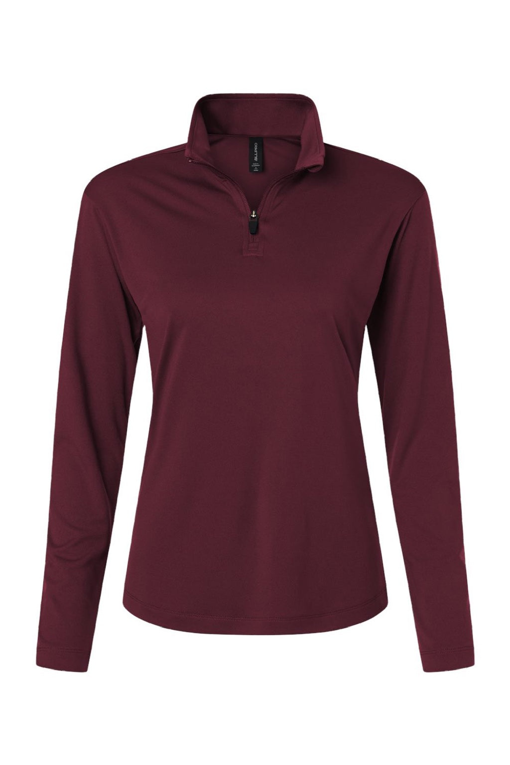 AllPro 41870L Womens Pro Lock Performance 1/4 Zip Sweatshirt Maroon Flat Front