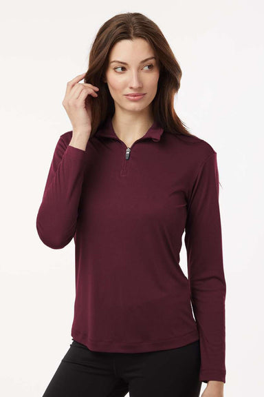AllPro 41870L Womens Pro Lock Performance 1/4 Zip Sweatshirt Maroon Model Front
