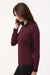 AllPro 41870L Womens Pro Lock Performance 1/4 Zip Sweatshirt Maroon Model Side