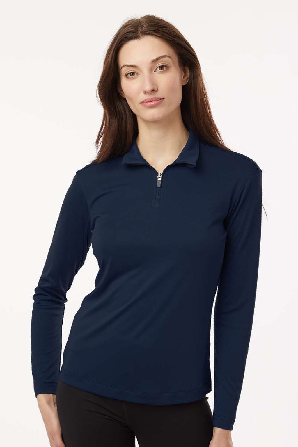 AllPro 41870L Womens Pro Lock Performance 1/4 Zip Sweatshirt Navy Blue Model Front