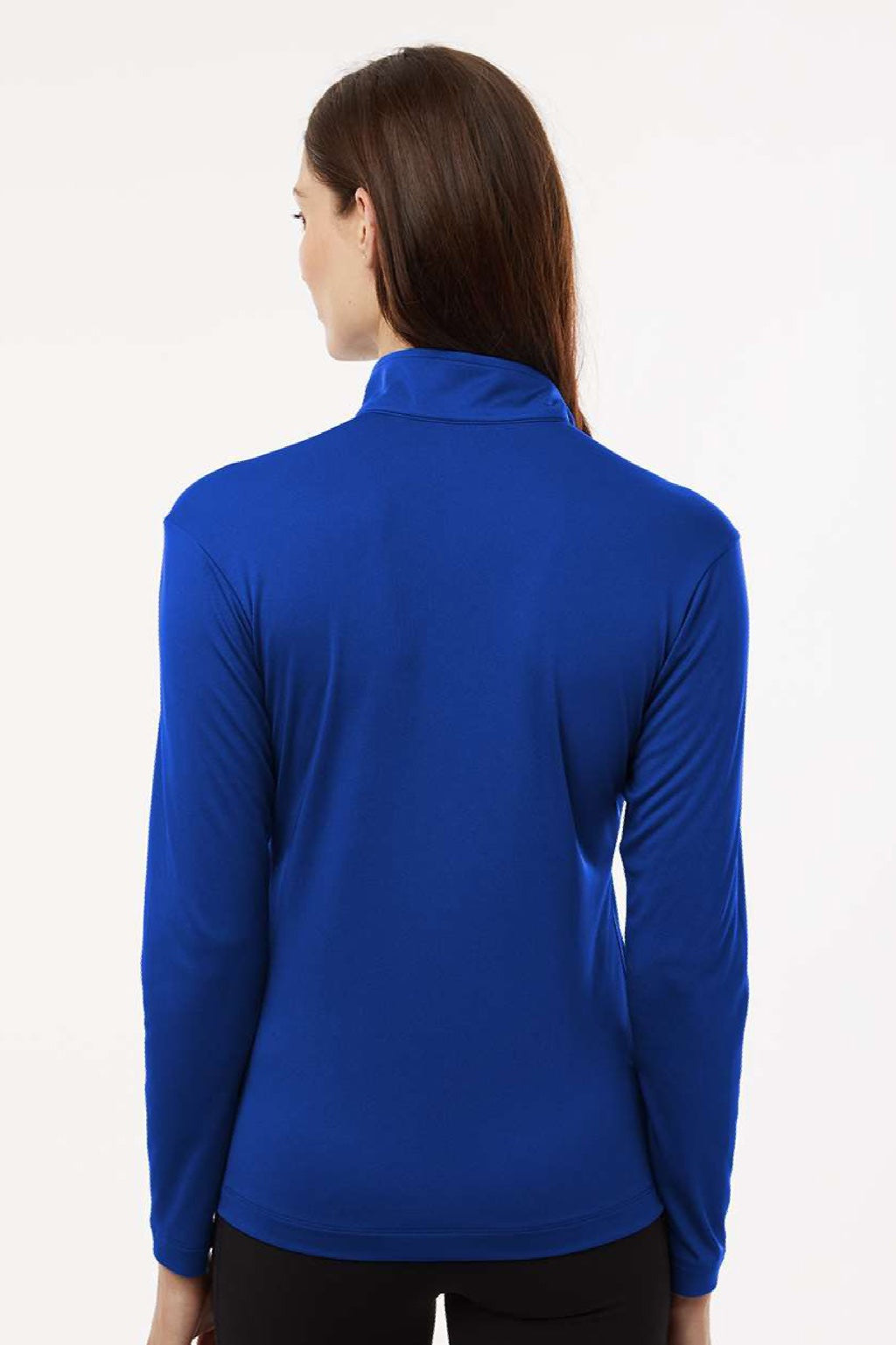AllPro 41870L Womens Pro Lock Performance 1/4 Zip Sweatshirt Royal Blue Model Back