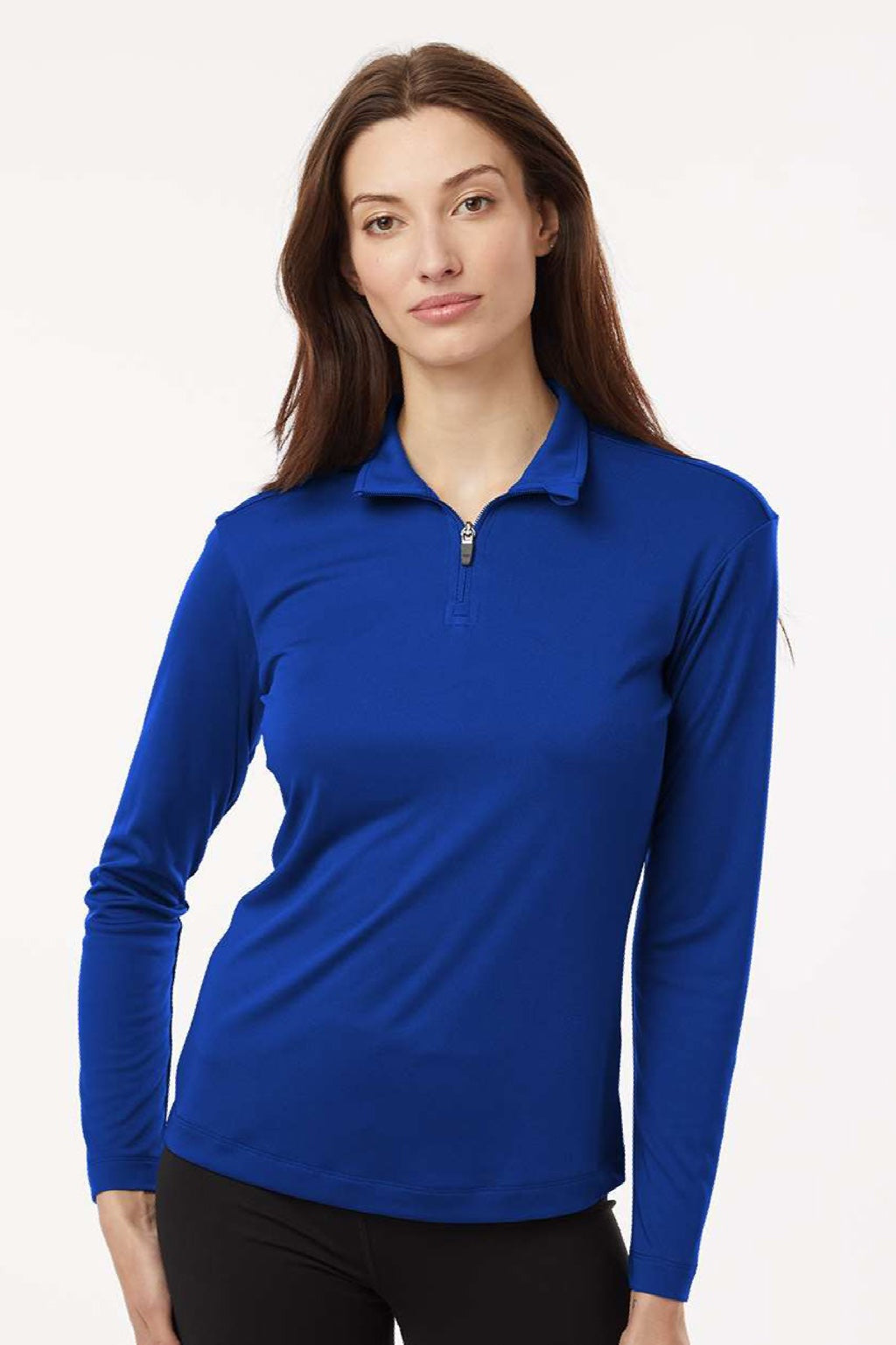 AllPro 41870L Womens Pro Lock Performance 1/4 Zip Sweatshirt Royal Blue Model Front