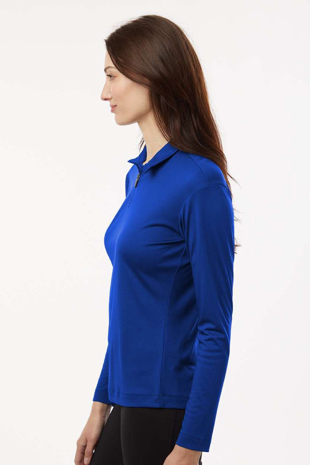 AllPro 41870L Womens Pro Lock Performance 1/4 Zip Sweatshirt Royal Blue Model Side
