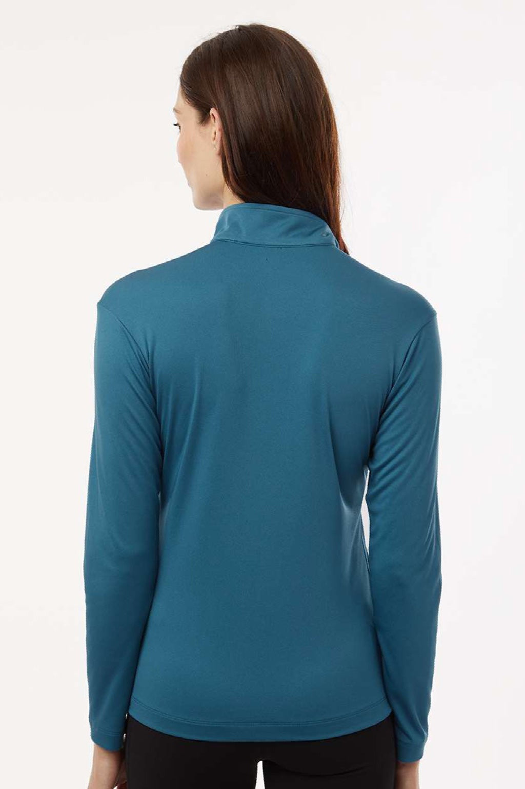 AllPro 41870L Womens Pro Lock Performance 1/4 Zip Sweatshirt Pacific Blue Model Back