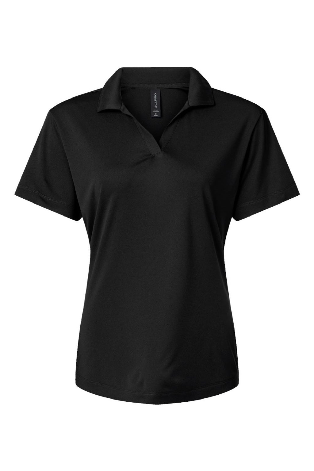 AllPro 41800L Womens Pro Lock Performance Short Sleeve Polo Shirt Black Flat Front