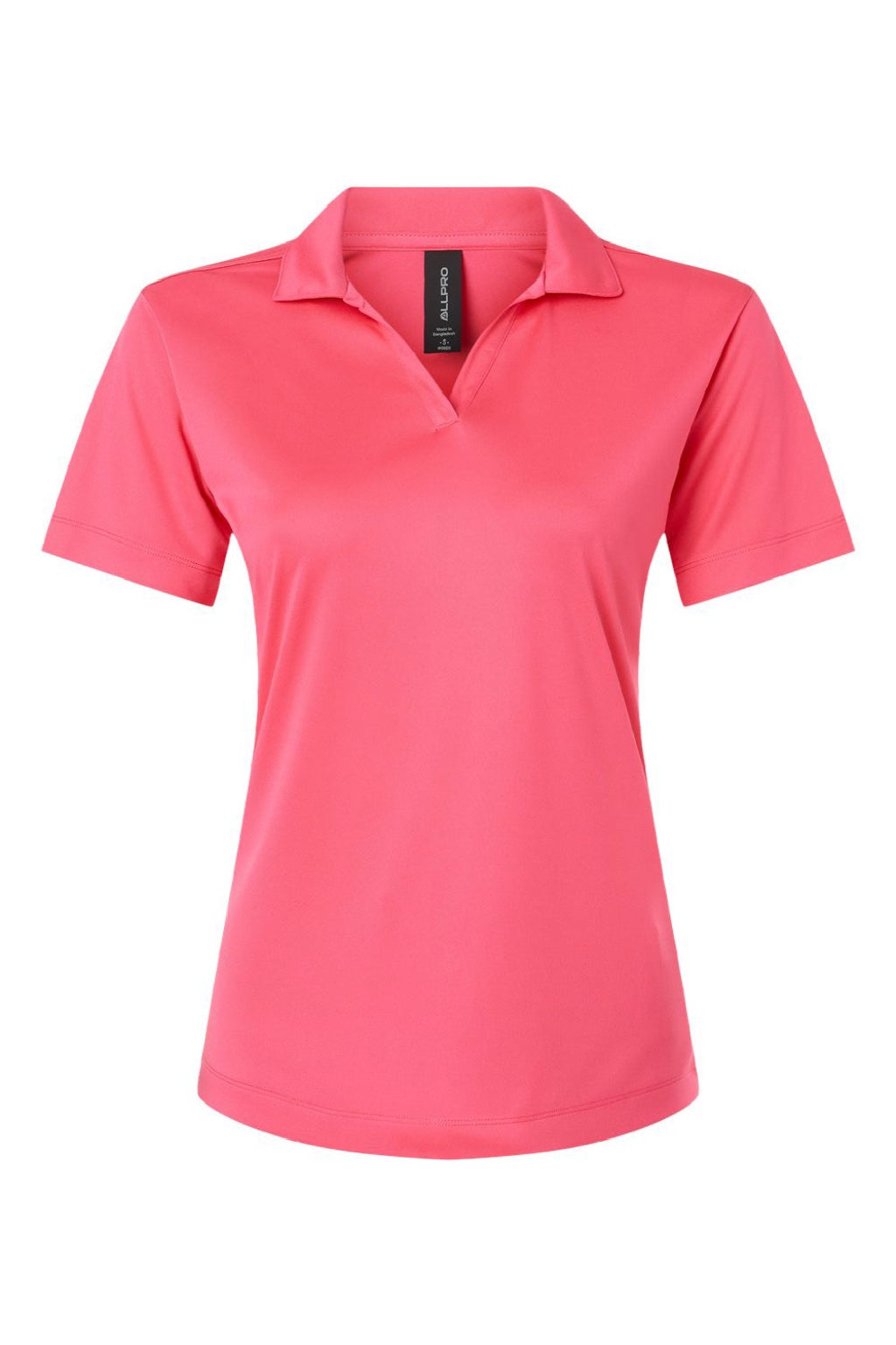 AllPro 41800L Womens Pro Lock Performance Short Sleeve Polo Shirt Bright Pink Flat Front