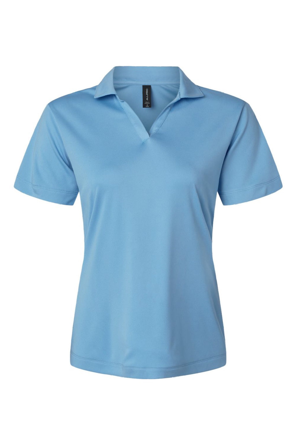 AllPro 41800L Womens Pro Lock Performance Short Sleeve Polo Shirt Carolina Blue Flat Front