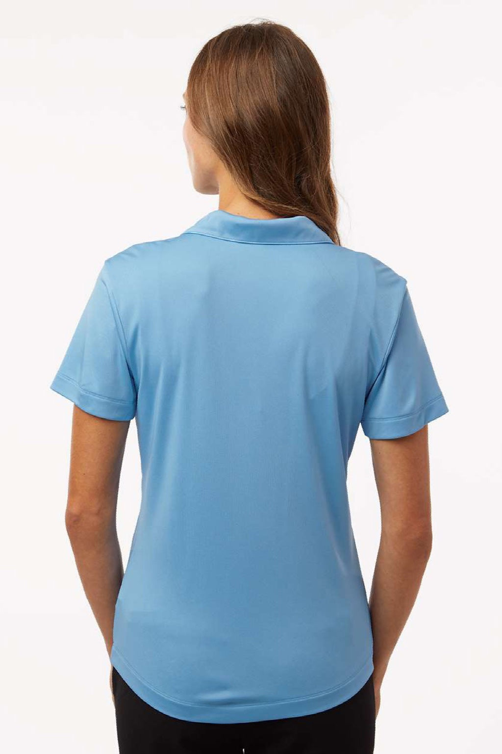 AllPro 41800L Womens Pro Lock Performance Short Sleeve Polo Shirt Carolina Blue Model Back