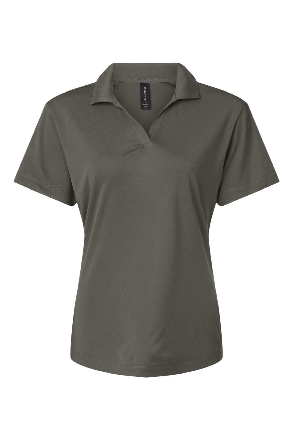AllPro 41800L Womens Pro Lock Performance Short Sleeve Polo Shirt Charcoal Grey Flat Front