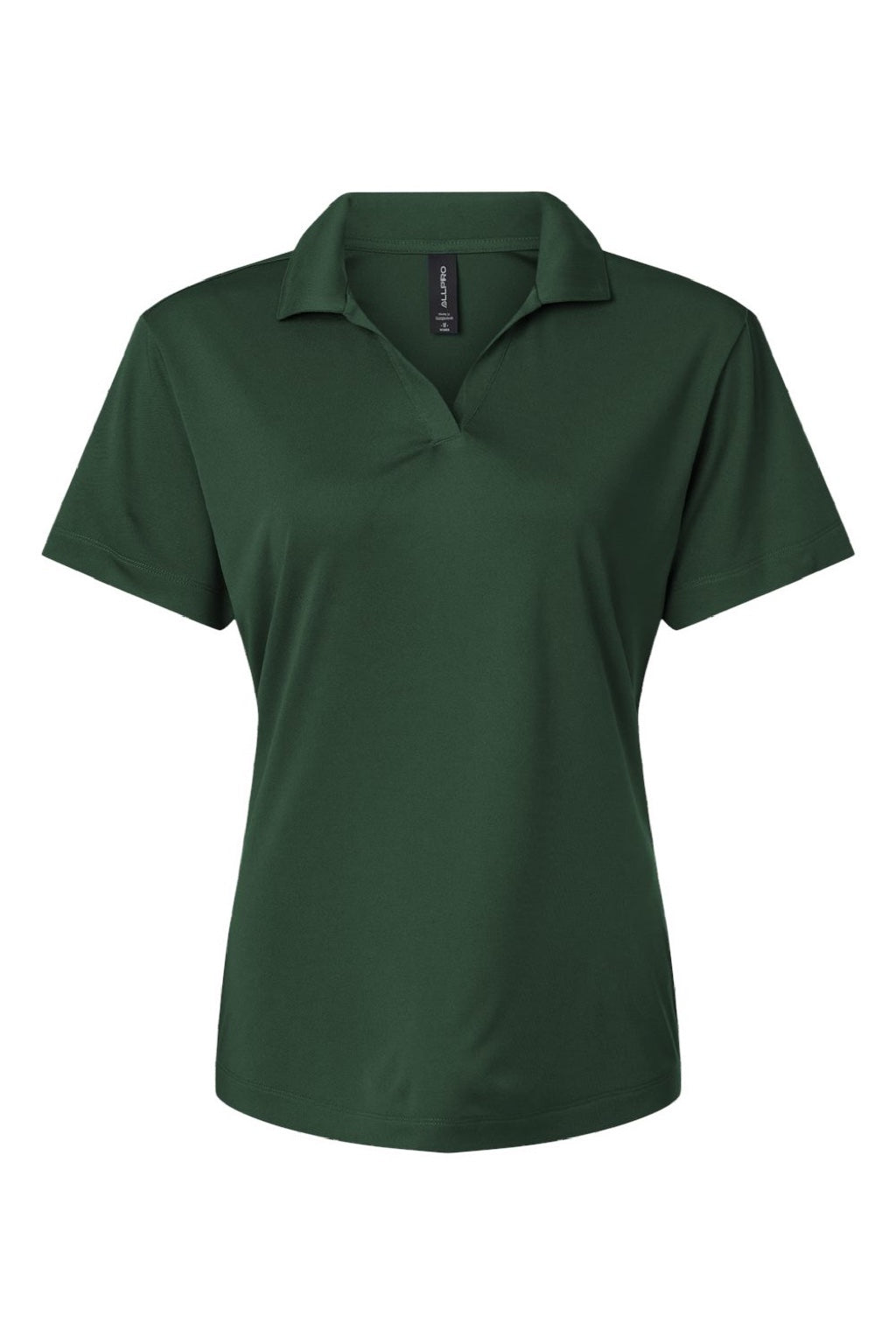 AllPro 41800L Womens Pro Lock Performance Short Sleeve Polo Shirt Forest Green Flat Front