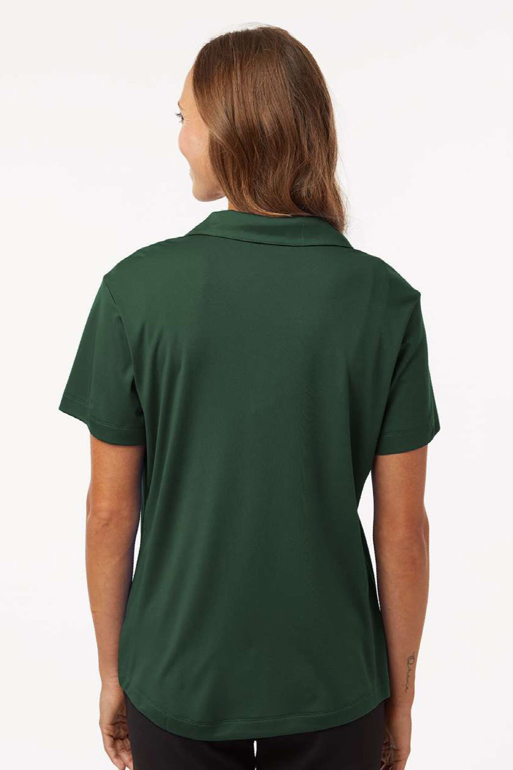 AllPro 41800L Womens Pro Lock Performance Short Sleeve Polo Shirt Forest Green Model Back