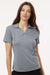 AllPro 41800L Womens Pro Lock Performance Short Sleeve Polo Shirt Heather Steel Grey Model Front