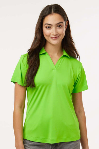 AllPro 41800L Womens Pro Lock Performance Short Sleeve Polo Shirt Lime Green Model Front