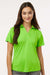 AllPro 41800L Womens Pro Lock Performance Short Sleeve Polo Shirt Lime Green Model Front