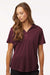 AllPro 41800L Womens Pro Lock Performance Short Sleeve Polo Shirt Maroon Model Front
