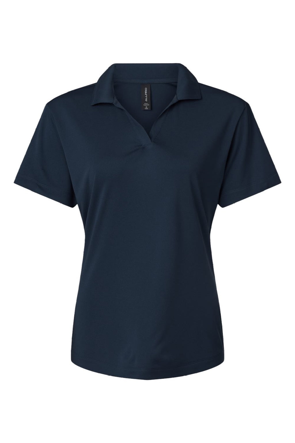 AllPro 41800L Womens Pro Lock Performance Short Sleeve Polo Shirt Navy Blue Flat Front