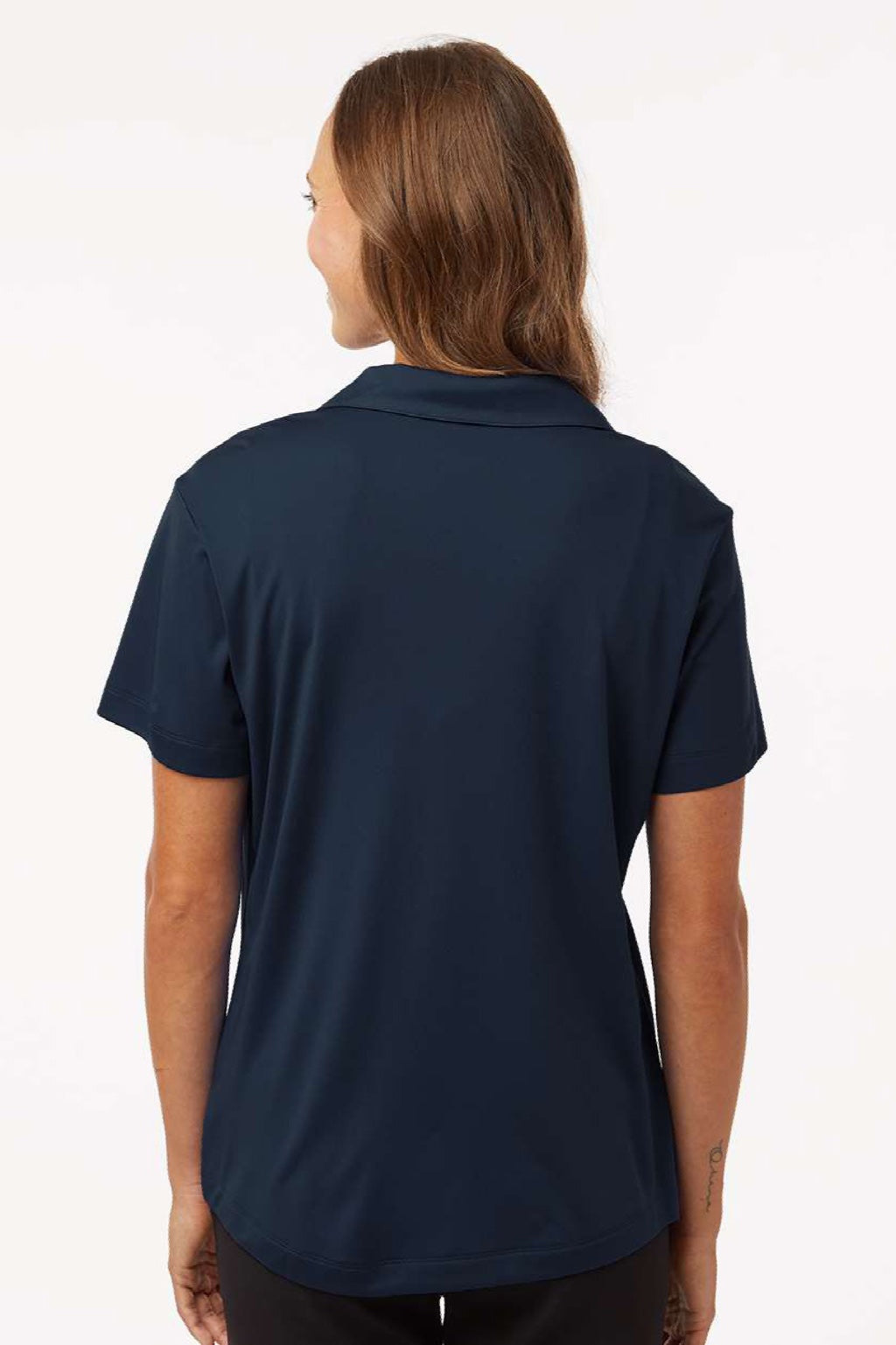 AllPro 41800L Womens Pro Lock Performance Short Sleeve Polo Shirt Navy Blue Model Back