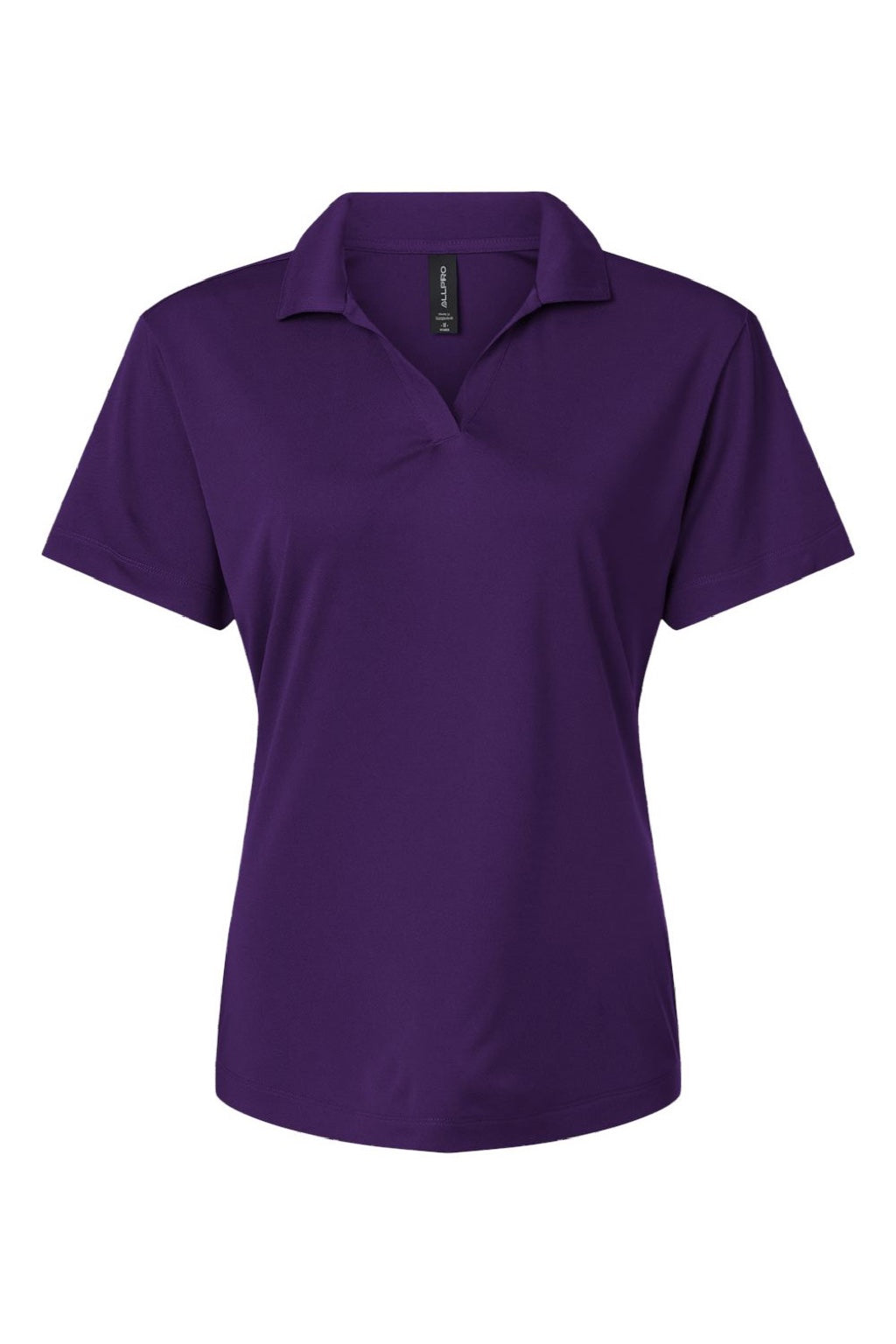 AllPro 41800L Womens Pro Lock Performance Short Sleeve Polo Shirt Purple Flat Front