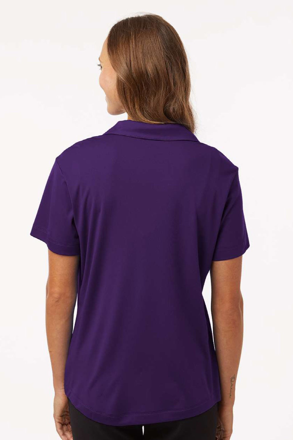 AllPro 41800L Womens Pro Lock Performance Short Sleeve Polo Shirt Purple Model Back
