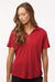 AllPro 41800L Womens Pro Lock Performance Short Sleeve Polo Shirt Red Model Front