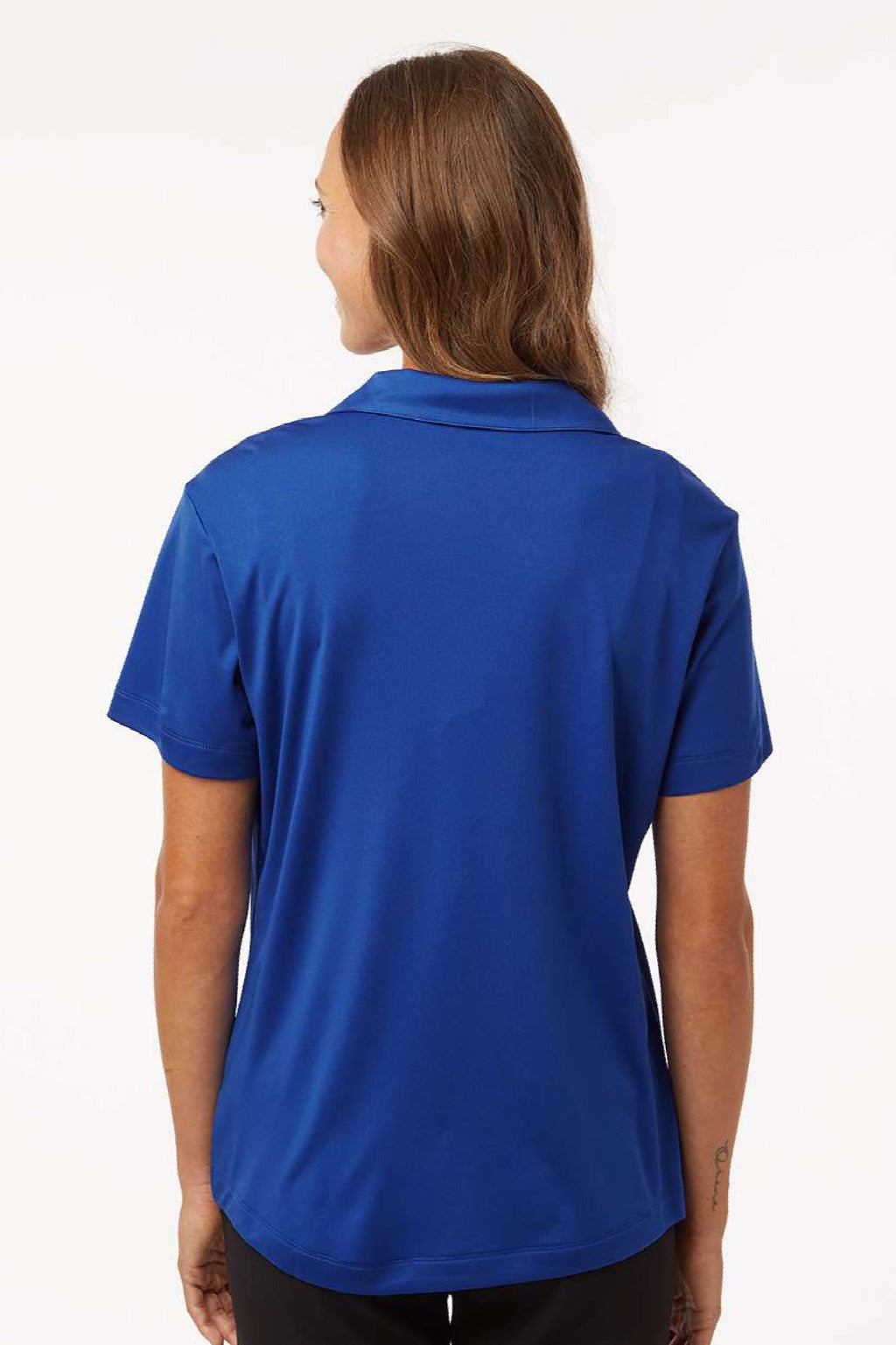 AllPro 41800L Womens Pro Lock Performance Short Sleeve Polo Shirt Royal Blue Model Back