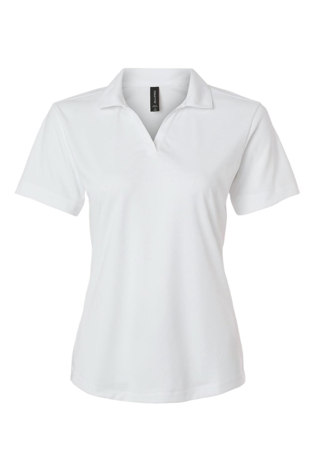 AllPro 41800L Womens Pro Lock Performance Short Sleeve Polo Shirt White Flat Front