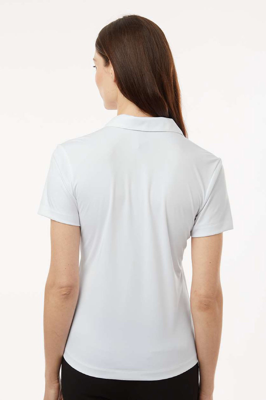AllPro 41800L Womens Pro Lock Performance Short Sleeve Polo Shirt White Model Back