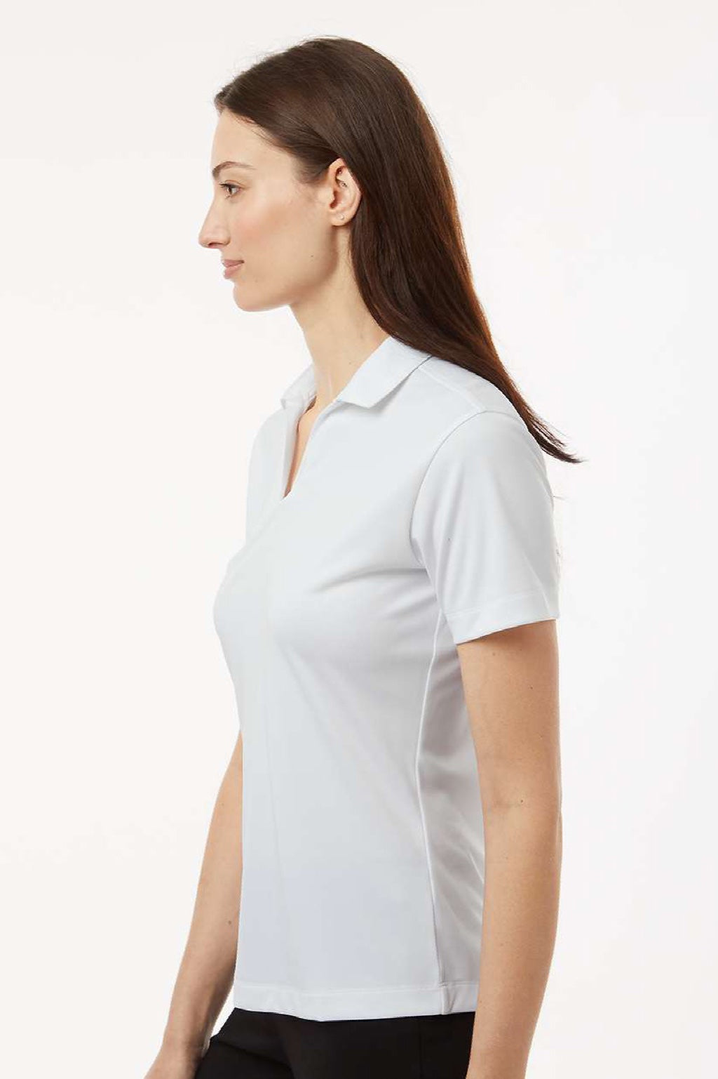 AllPro 41800L Womens Pro Lock Performance Short Sleeve Polo Shirt White Model Side