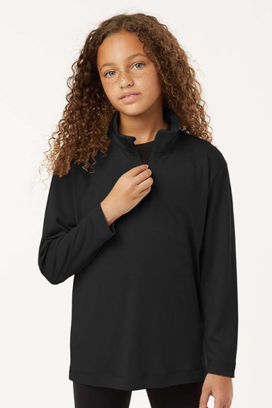 AllPro 41870Y Youth Pro Lock Performance 1/4 Zip Sweatshirt Black Model Front