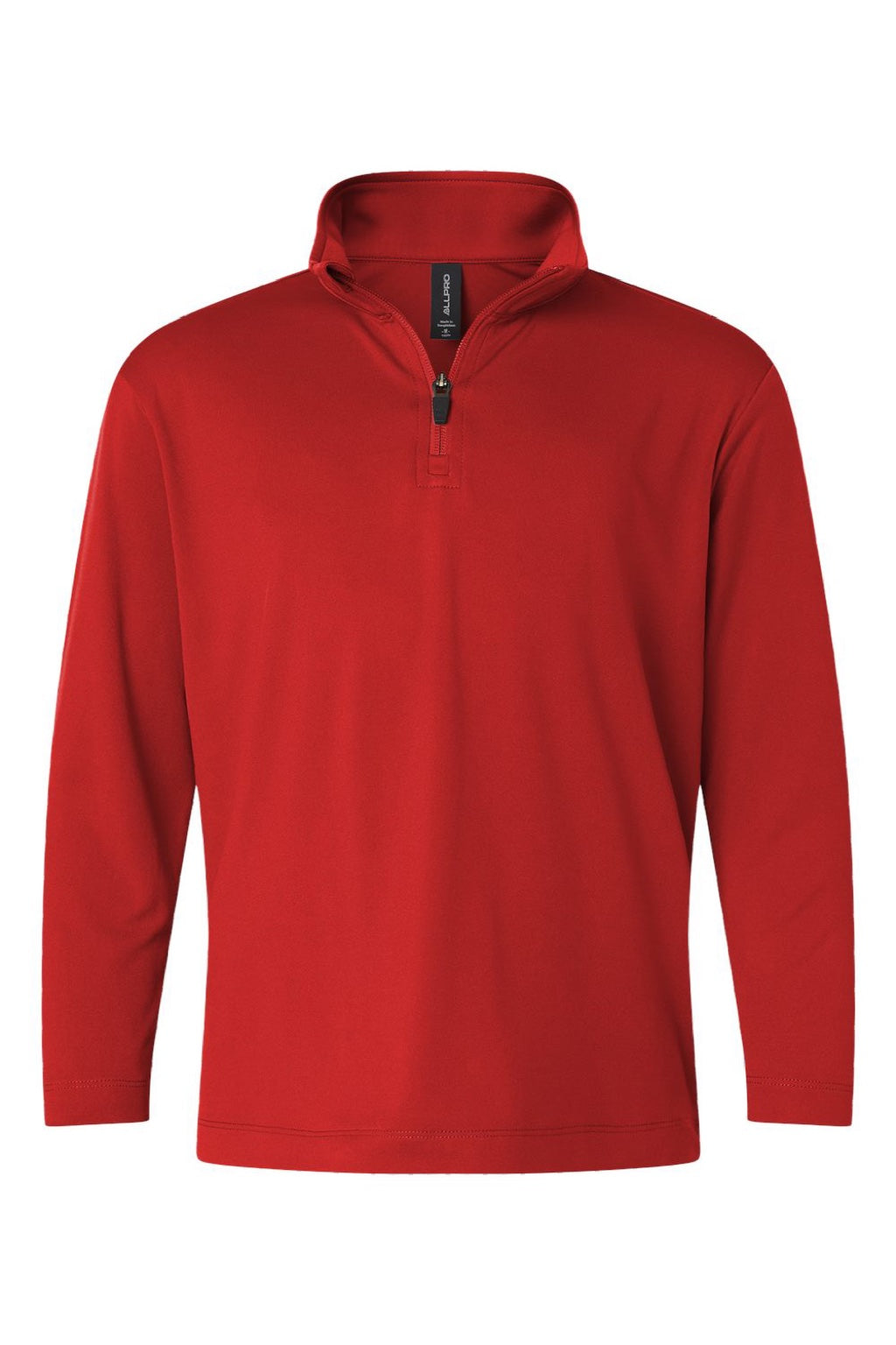 AllPro 41870Y Youth Pro Lock Performance 1/4 Zip Sweatshirt Red Flat Front