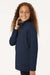 AllPro 41870Y Youth Pro Lock Performance 1/4 Zip Sweatshirt Navy Blue Model Side