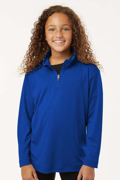 AllPro 41870Y Youth Pro Lock Performance 1/4 Zip Sweatshirt Royal Blue Model Front