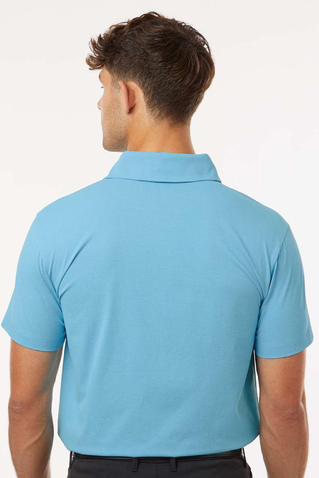 AllPro 41SP0 Mens Pro Flex Sorona Short Sleeve Polo Shirt Cloud Blue Model Back