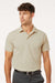 AllPro 41SP0 Mens Pro Flex Sorona Short Sleeve Polo Shirt Sand Brown Model Front