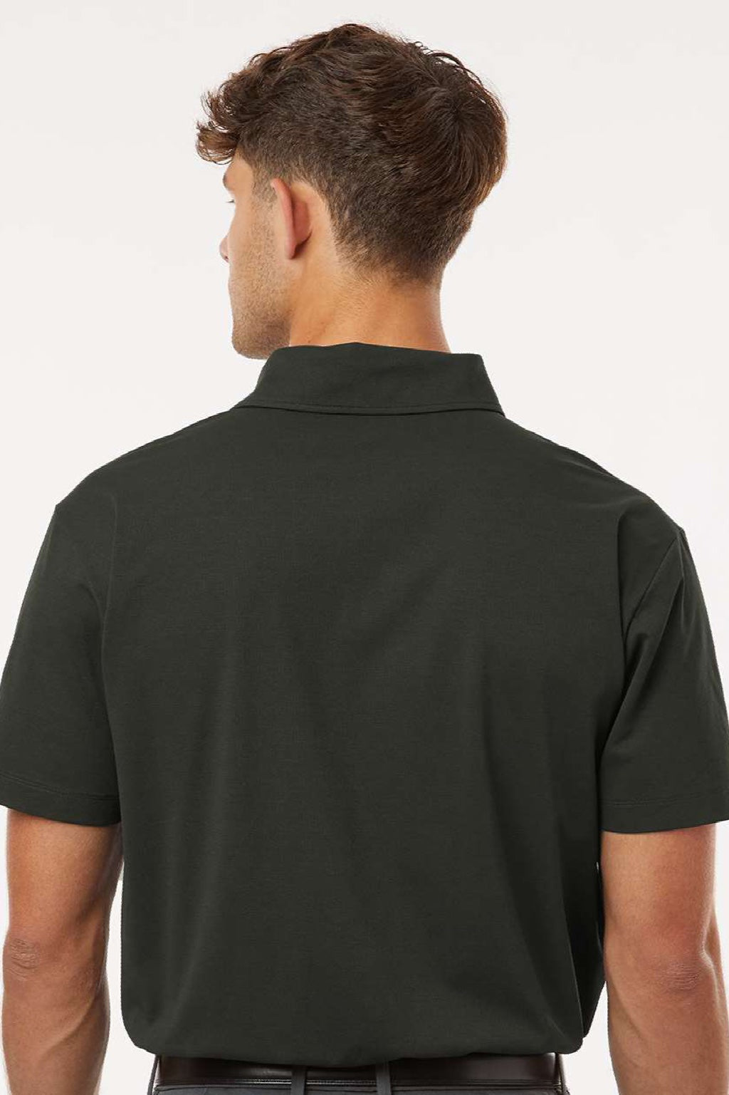 AllPro 41SP0 Mens Pro Flex Sorona Short Sleeve Polo Shirt Smoke Grey Model Back