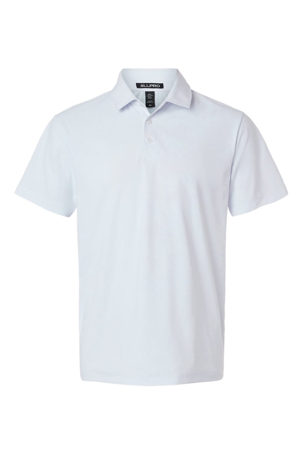 AllPro 41SP0 Mens Pro Flex Sorona Short Sleeve Polo Shirt White Flat Front