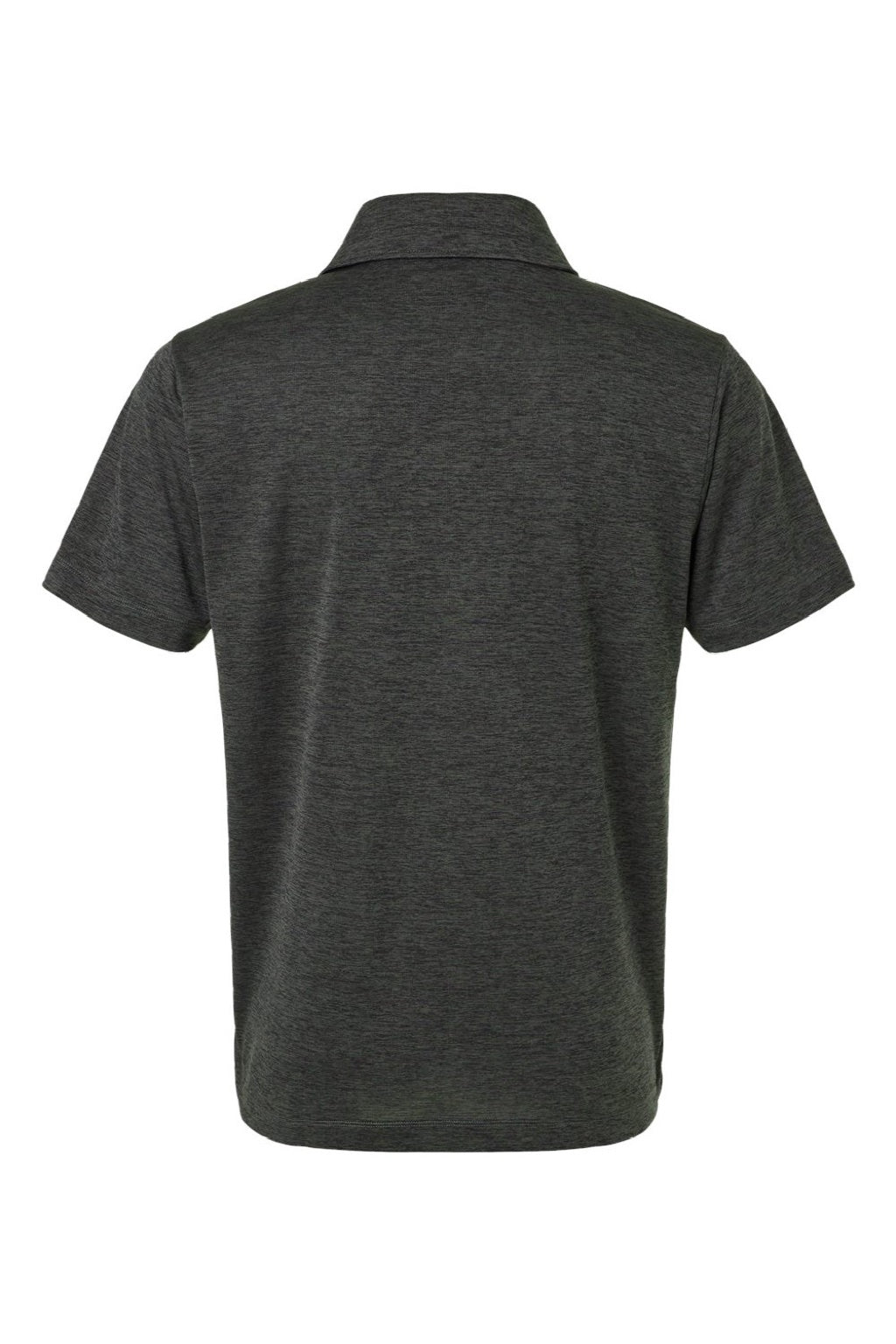 AllPro 4HM00 Mens Performance Melange Short Sleeve Polo Shirt Black Melange Flat Back