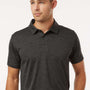 AllPro Mens Performance Melange Moisture Wicking Short Sleeve Polo Shirt - Black Melange - New
