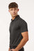 AllPro 4HM00 Mens Performance Melange Short Sleeve Polo Shirt Black Melange Model Side