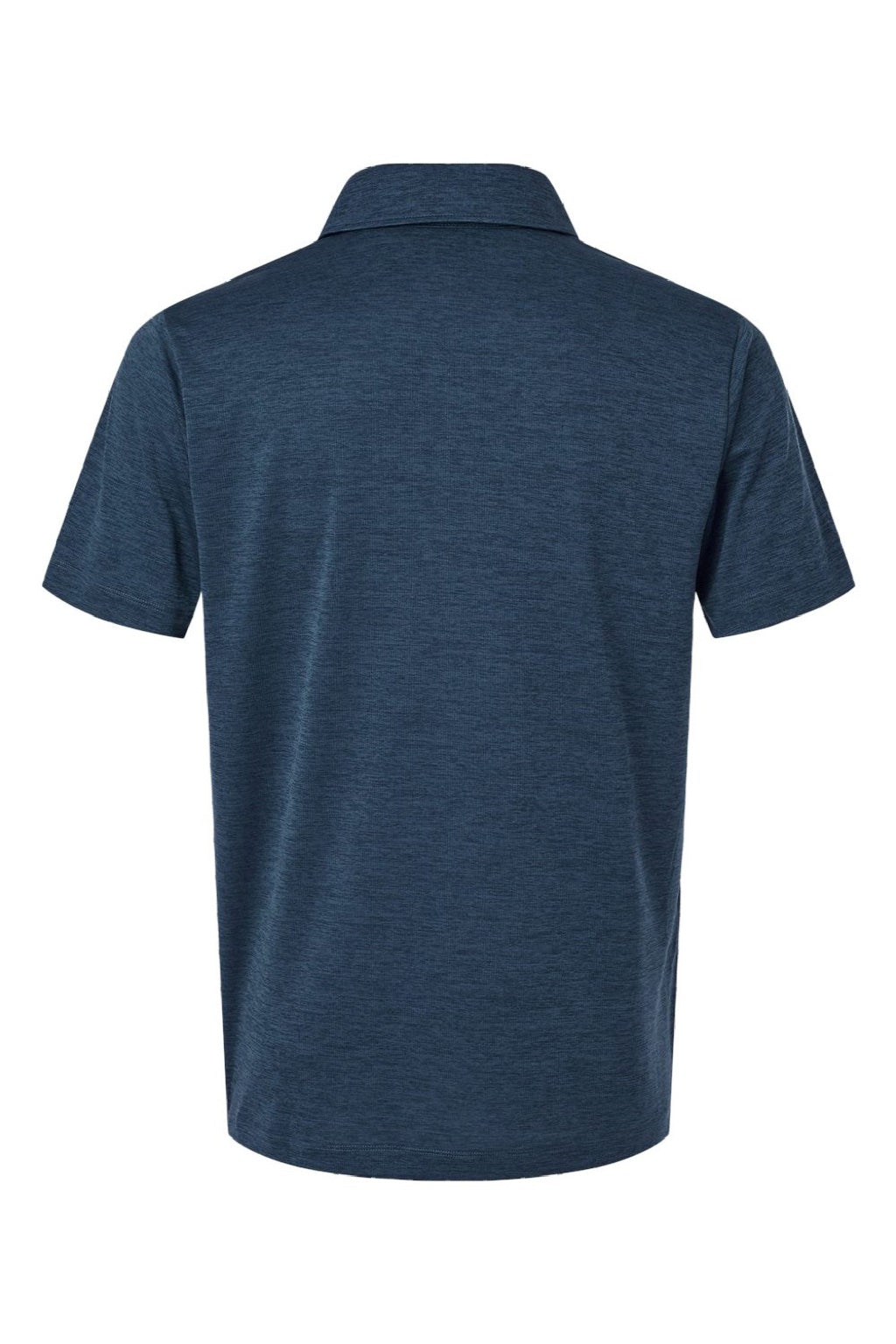AllPro 4HM00 Mens Performance Melange Short Sleeve Polo Shirt Navy Blue Melange Flat Back