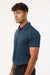 AllPro 4HM00 Mens Performance Melange Short Sleeve Polo Shirt Navy Blue Melange Model Side