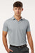 AllPro 4HM00 Mens Performance Melange Short Sleeve Polo Shirt Silver Grey Melange Model Front