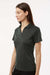 AllPro 4HM00L Womens Performance Melange Short Sleeve Polo Shirt Black Melange Model Side