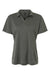 AllPro 4HM00L Womens Performance Melange Short Sleeve Polo Shirt Charcoal Grey Melange Flat Front