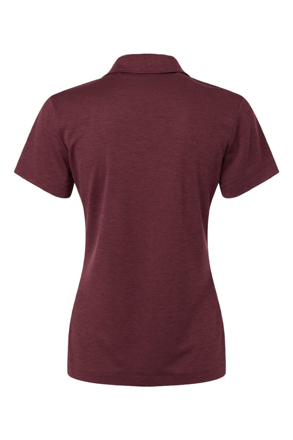 AllPro 4HM00L Womens Performance Melange Short Sleeve Polo Shirt Maroon Melange Flat Back