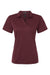 AllPro 4HM00L Womens Performance Melange Short Sleeve Polo Shirt Maroon Melange Flat Front