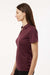AllPro 4HM00L Womens Performance Melange Short Sleeve Polo Shirt Maroon Melange Model Side