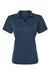 AllPro 4HM00L Womens Performance Melange Short Sleeve Polo Shirt Navy Blue Melange Flat Front