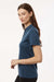 AllPro 4HM00L Womens Performance Melange Short Sleeve Polo Shirt Navy Blue Melange Model Side